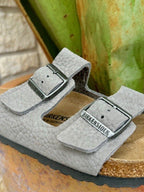 Birkenstock Men's Arizona Desert Buck Whale Gray Sandal