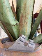 Birkenstock Men's Arizona Vegan Desert Dusty Grey Taupe Sandal