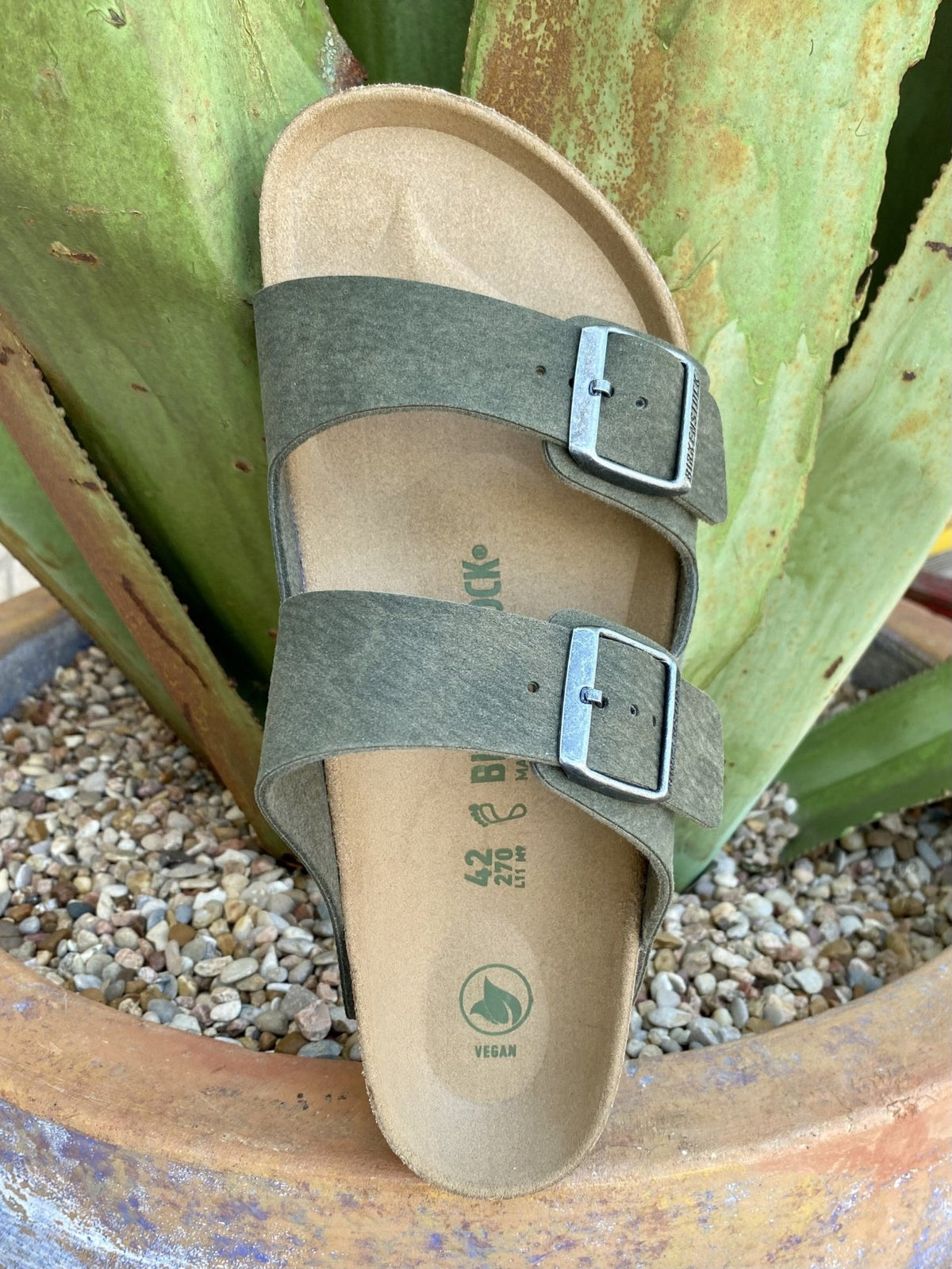 Birkenstock Men's Arizona Vegan Green Sandal