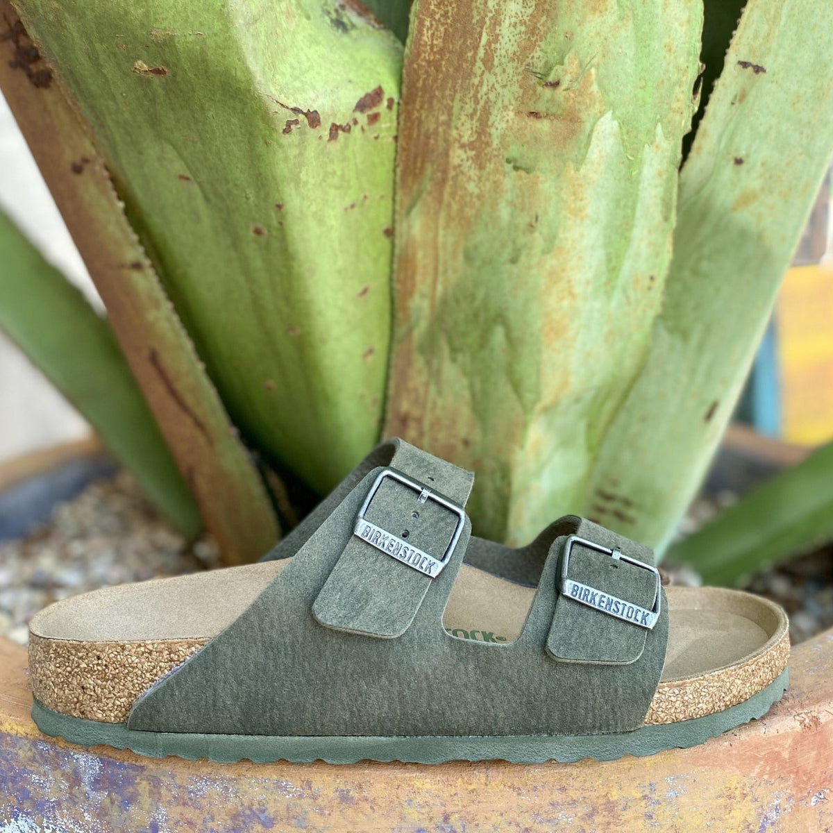 Birkenstock Men's Arizona Vegan Green Sandal
