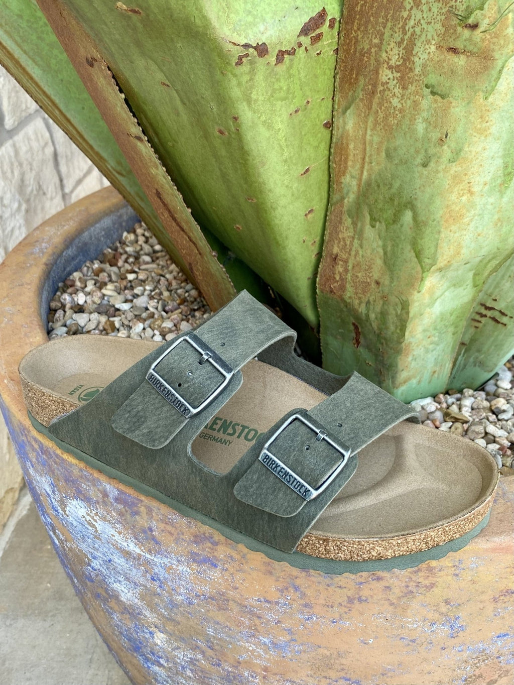 Birkenstock Men's Arizona Vegan Green Sandal
