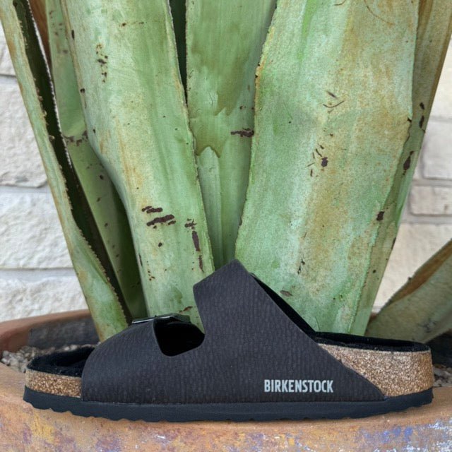 Birkenstock Women's Arizona Black Suede Shearling Sandal