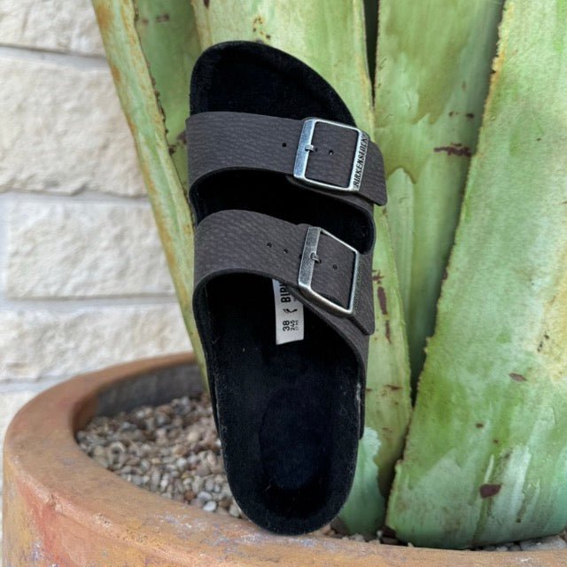Birkenstock Women's Arizona Black Suede Shearling Sandal