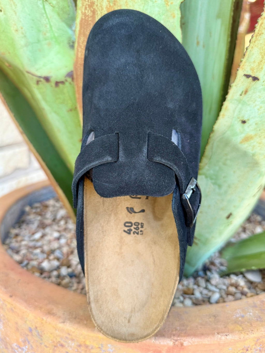Birkenstock Women's Boston Black Suede Platform Clog