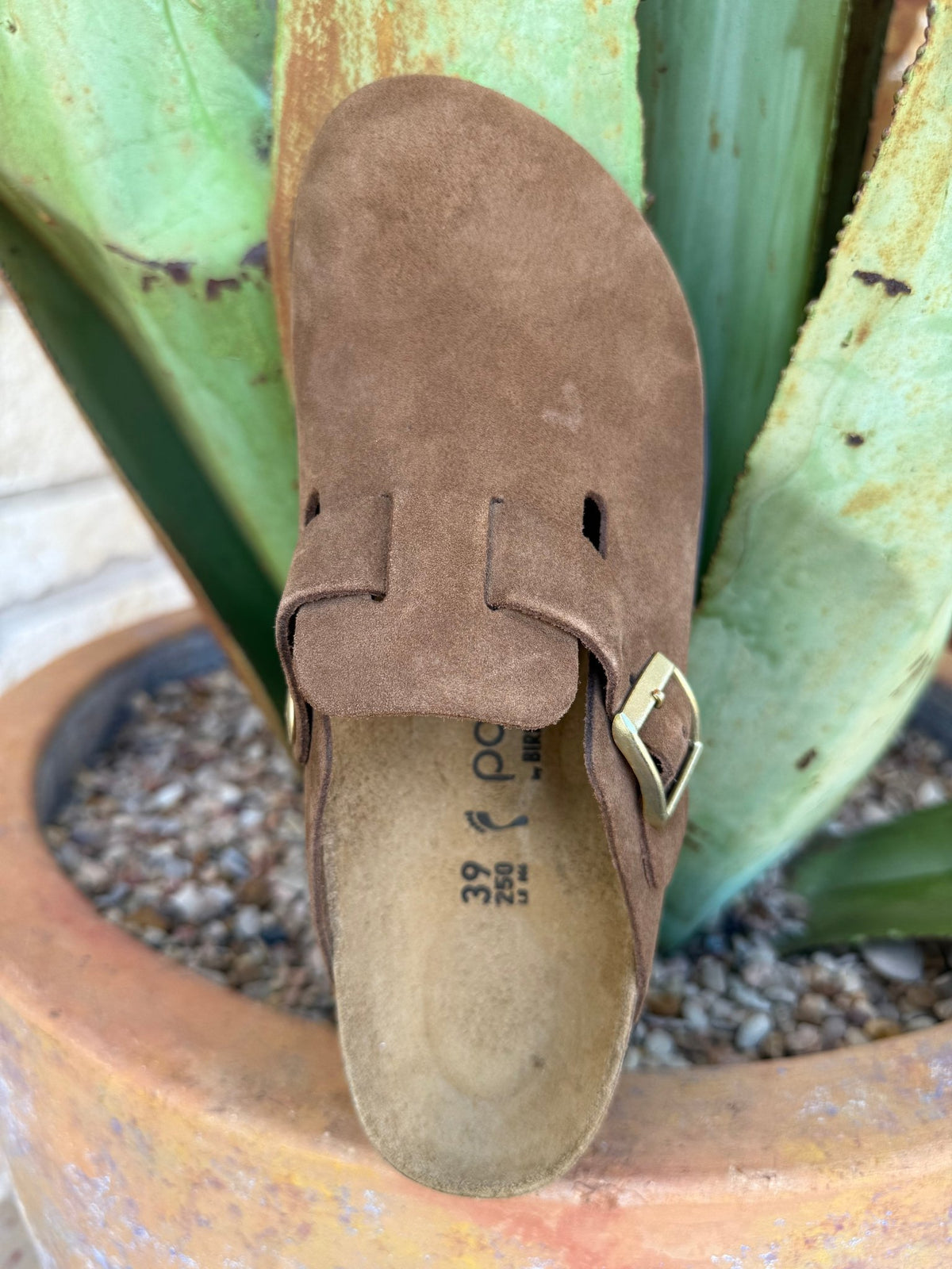 Birkenstock Women's Boston Chunky Dark Tea Suede Platform Clog