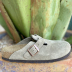 Birkenstock Women's Boston Taupe Soft Suede Clog