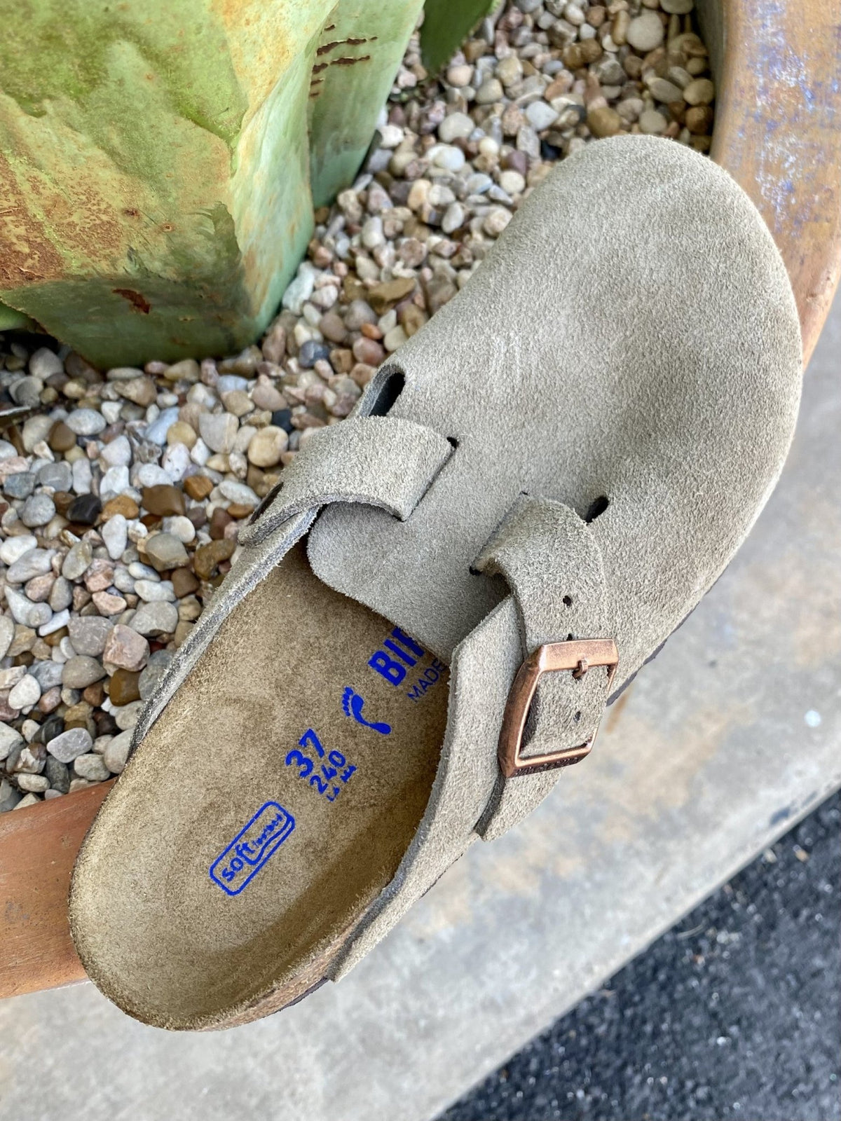 Birkenstock Women's Boston Taupe Soft Suede Clog