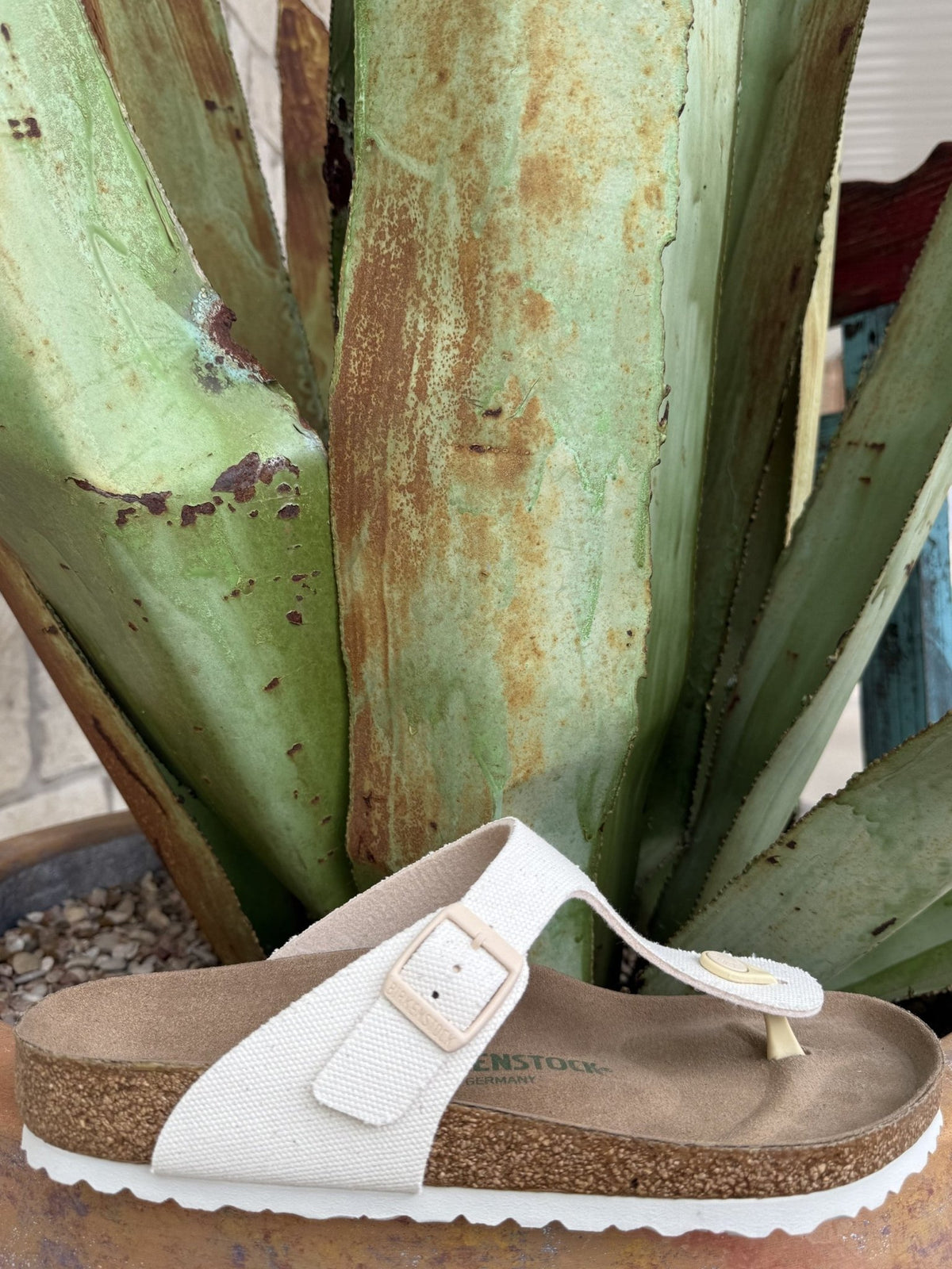 Birkenstock Women's Gizeh Natural Canvas Vegan Sandal