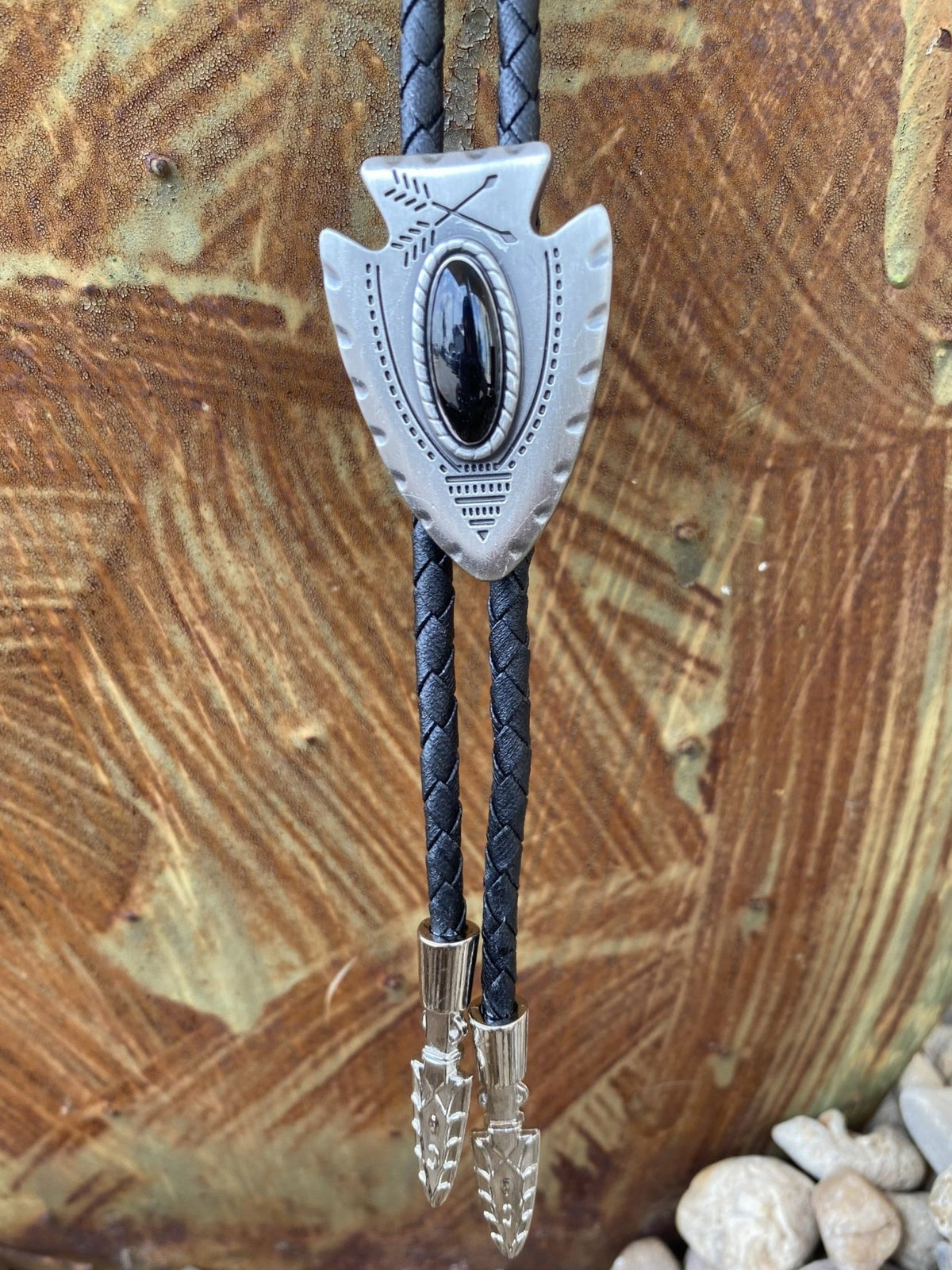 Arrowhead with Black Stone Bolo - 22120 - BLK - BLAIR'S Western Wear located in Marble Falls TX 