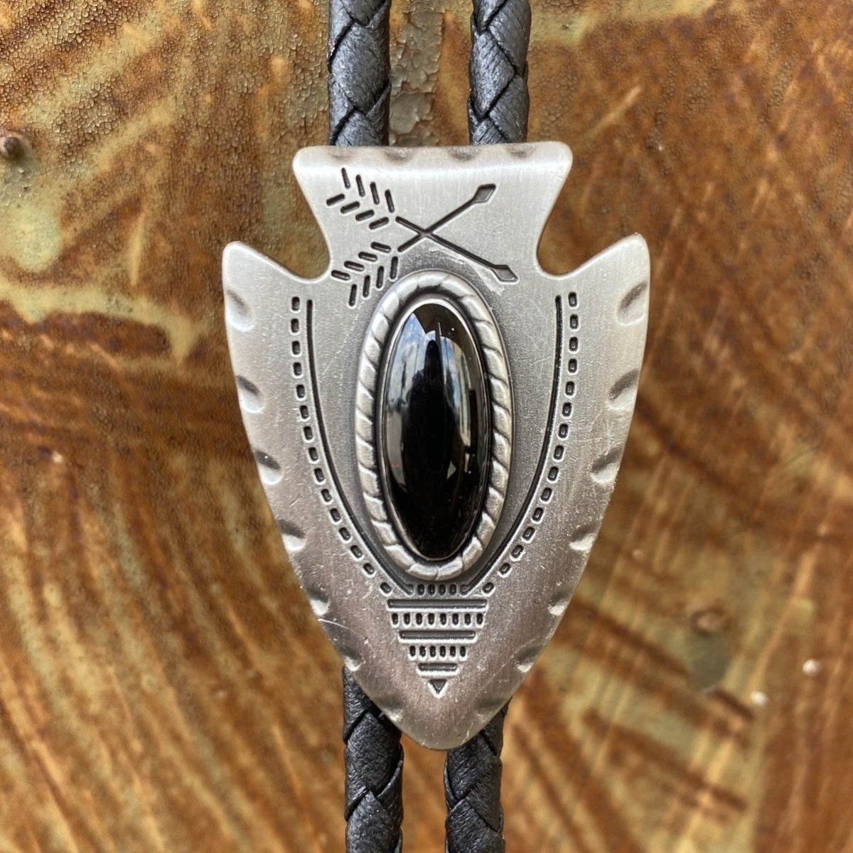 Arrowhead with Black Stone Bolo - 22120 - BLK - BLAIR'S Western Wear located in Marble Falls TX 
