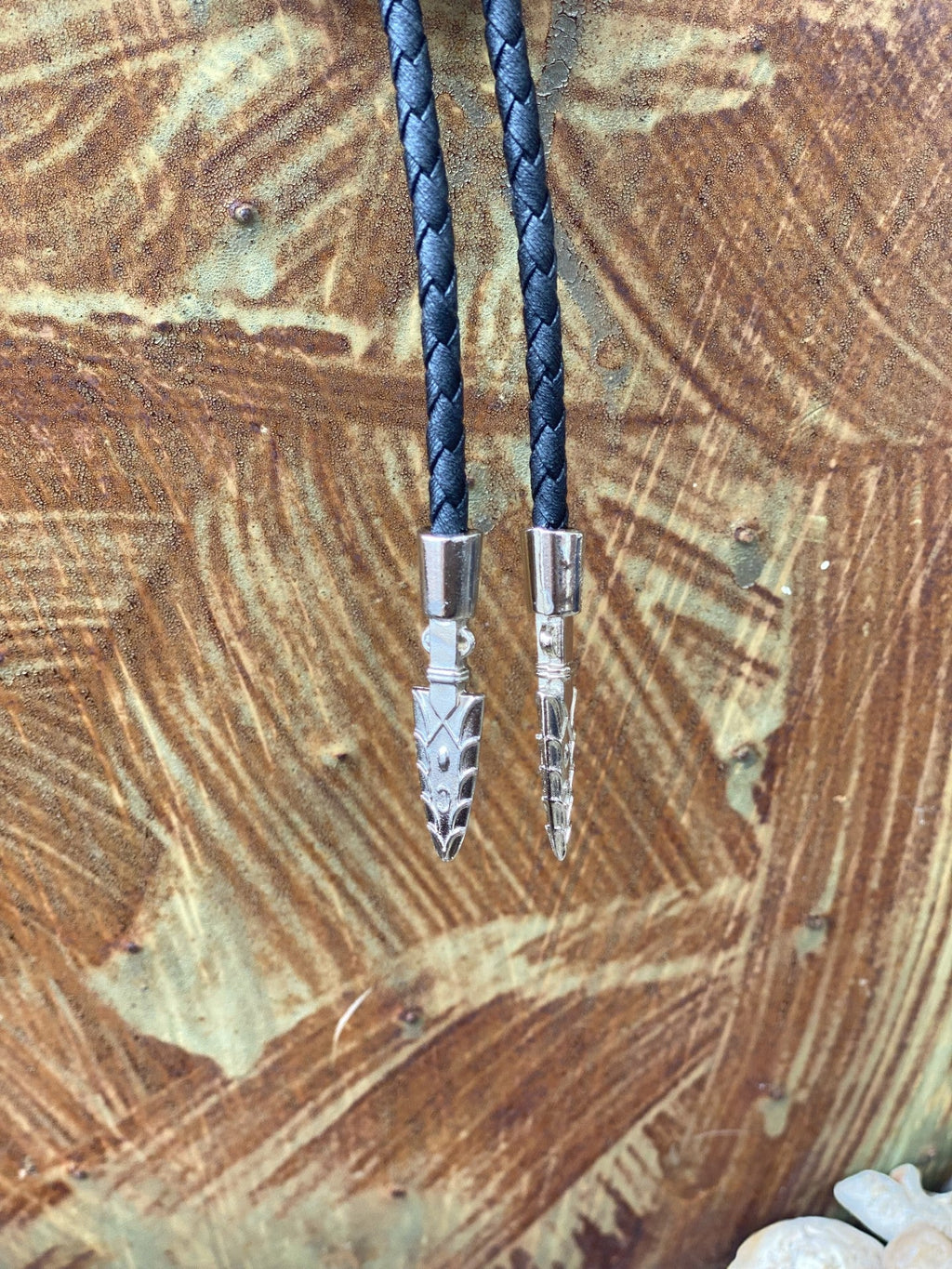 Bolo Tie with Nickel that say "United States of America" & 'Five Cents" with Bison in the center and Arrowhead Silver Tips - 22146 - BLAIR'S Western Wear located in Marble Falls TX