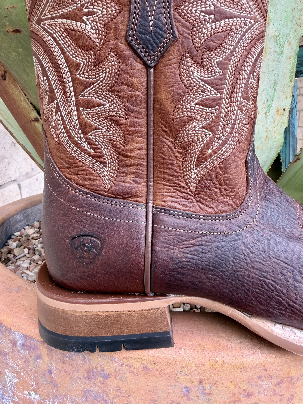 Men's Ariat Chocolate & Tan Square Toe Western Boots