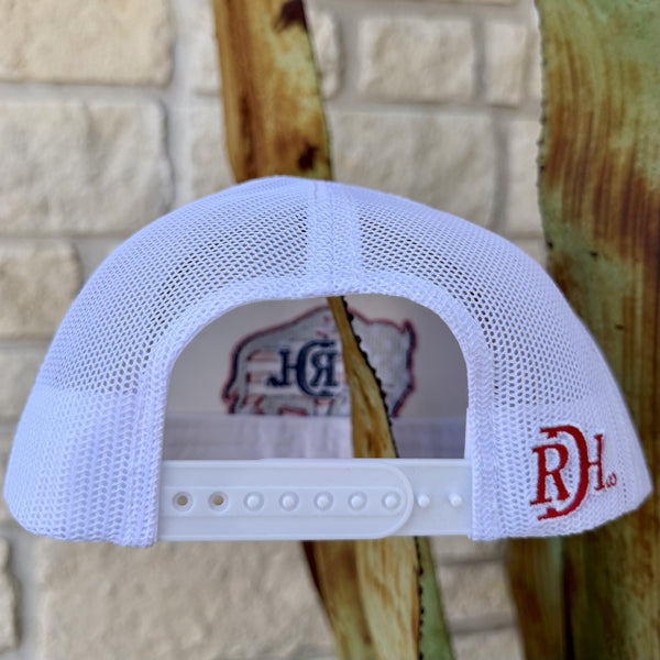 Men's Red Dirt Hat American Flag Buffalo Mesh Cap