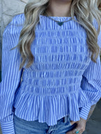 Ladies Smock Periwinkle Top - T29517