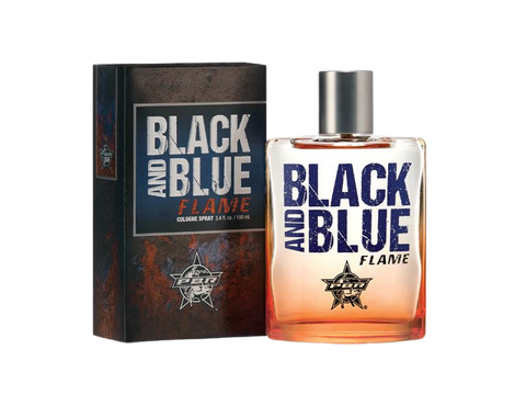 Men's PBR Black and Blue Flame cologne spray 3.4 fl oz bottle with gift box packaging — Blair's Western Wear Marble Falls TX
