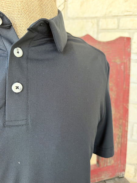 Men's Solid Black Short Sleeve Polo