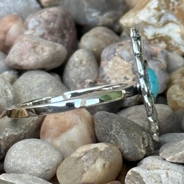 Concho Flower with Turquoise Ring - T5263 - BLAIR'S Western Wear located in Marble Falls TX