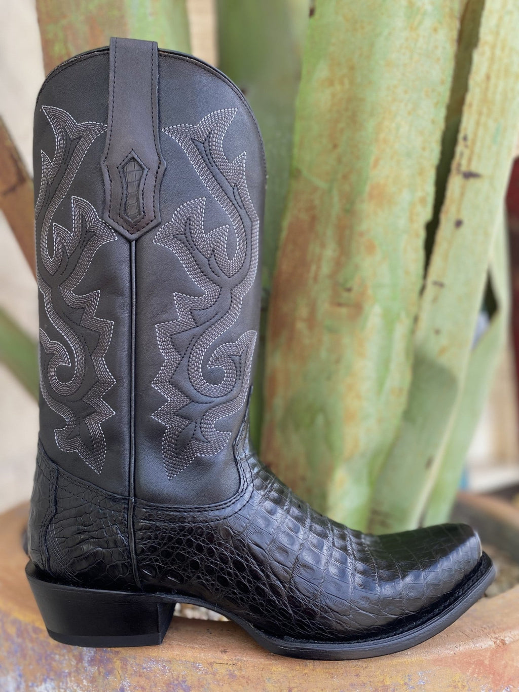 Corral Men's All-Black Caiman Boot - A4579 - BLAIR'S Western Wear located in Marble Falls TX