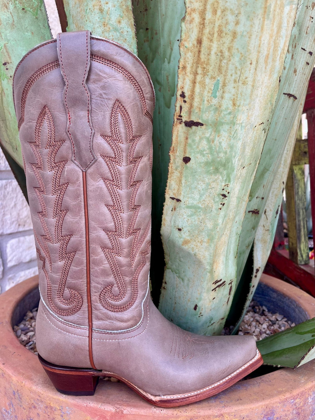 Women’s Circle G Western Boots Sand Cowhide Leather with 15″ embroidered shaft and leather outsole with rubber heel cap – L6281. Available at Blair's Western Wear, Marble Falls, TX.