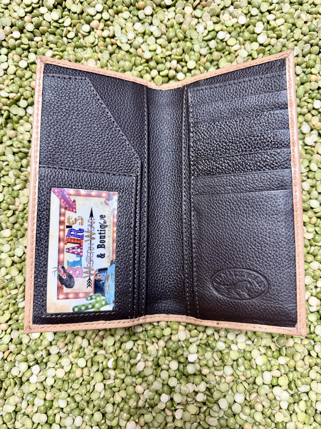 Men's Floral Tooled Leather Checkbook Wallet