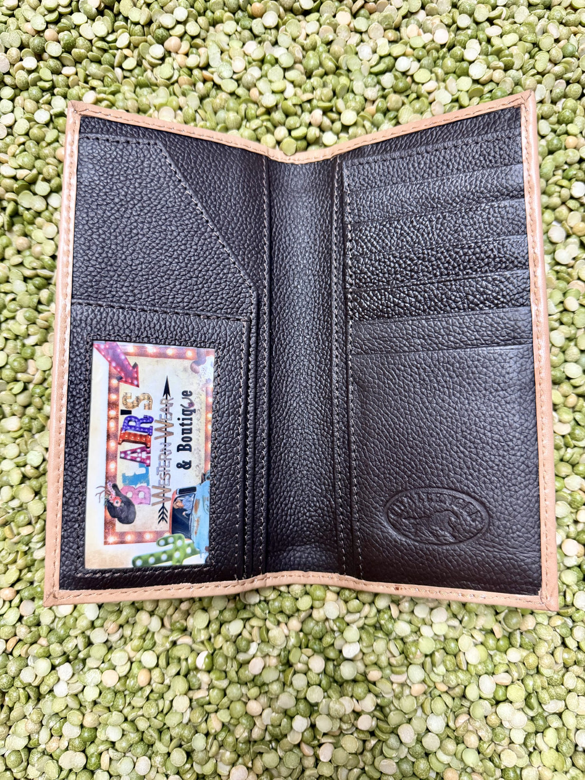 Men's Floral Tooled Leather Checkbook Wallet