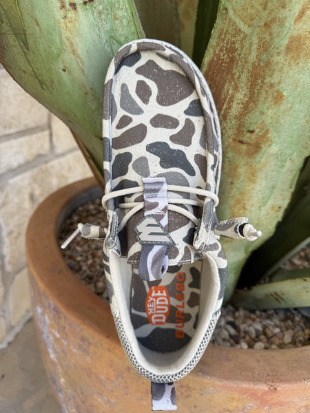 Men's Hey Dude Wally Burlebo Deer Taupe Camo Shoe
