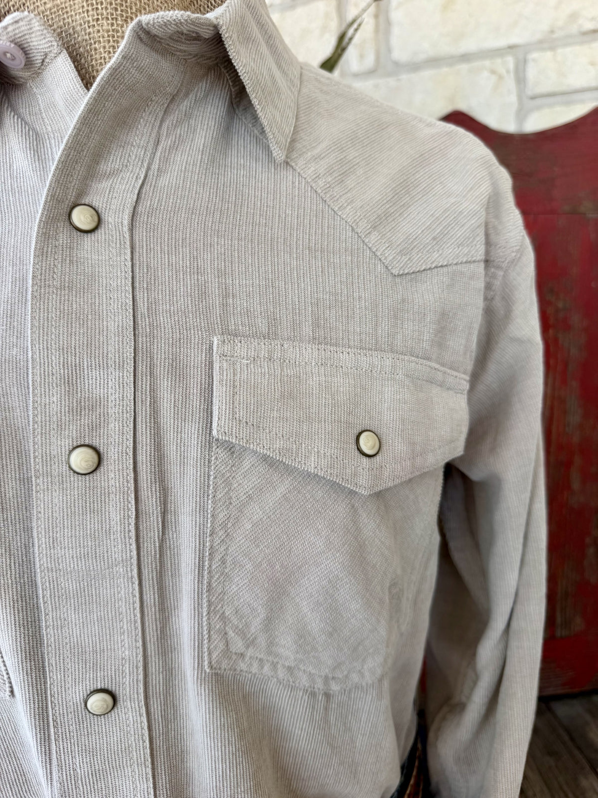 Men's Ariat Sand Corded Long Sleeve Snap Western Shirt