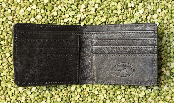 Men's Bifold Floral Tooled Turquoise Overlay Whip Stitch Wallet