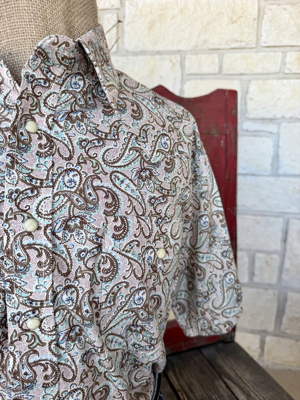 Men's Panhandle Slim Paisley Short Sleeve Snap Shirt