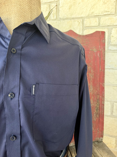 Men's Ariat Navy Button Down Long Sleeve Shirt