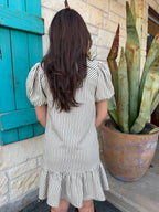 Women's Stripe V-Neck Dress