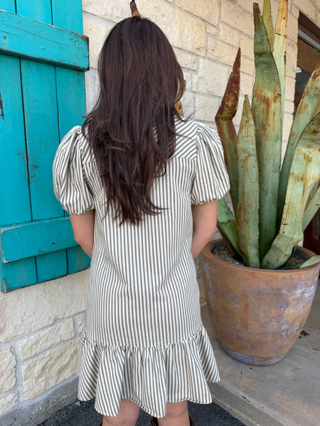 Women's Stripe V-Neck Dress
