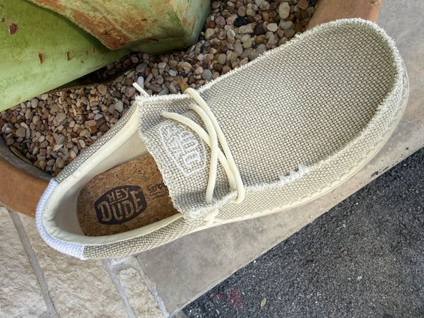 Men's Hey Dude Off-White Wally Braided Texture Shoe