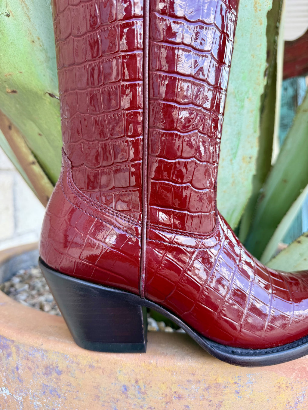 Women's Red Casanova Croc-Print Western Boots