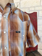 Men's Wrangler Short Sleeve Snap Plaid Shirt