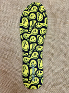 Flat Socks Foot Petal Flat Sock Smiley in Black/Yellow, washer- and dryer-safe design, with odor-control technology and moisture-wicking comfort - 75168FLS00704. Available at Blair's Western Wear, Marble Falls, TX.