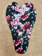 Flat Socks Foot Petal Floral in Black/Pink/Rose, washer- and dryer-safe for easy care, with cushioned foam support for lasting comfort - 75169FLS00684. Available at Blair's Western Wear, Marble Falls, TX.