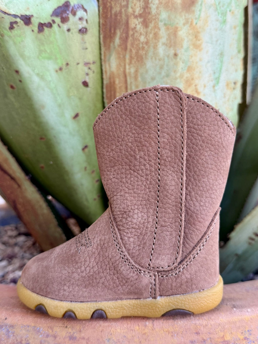Infant Brown Stitched Western Boots