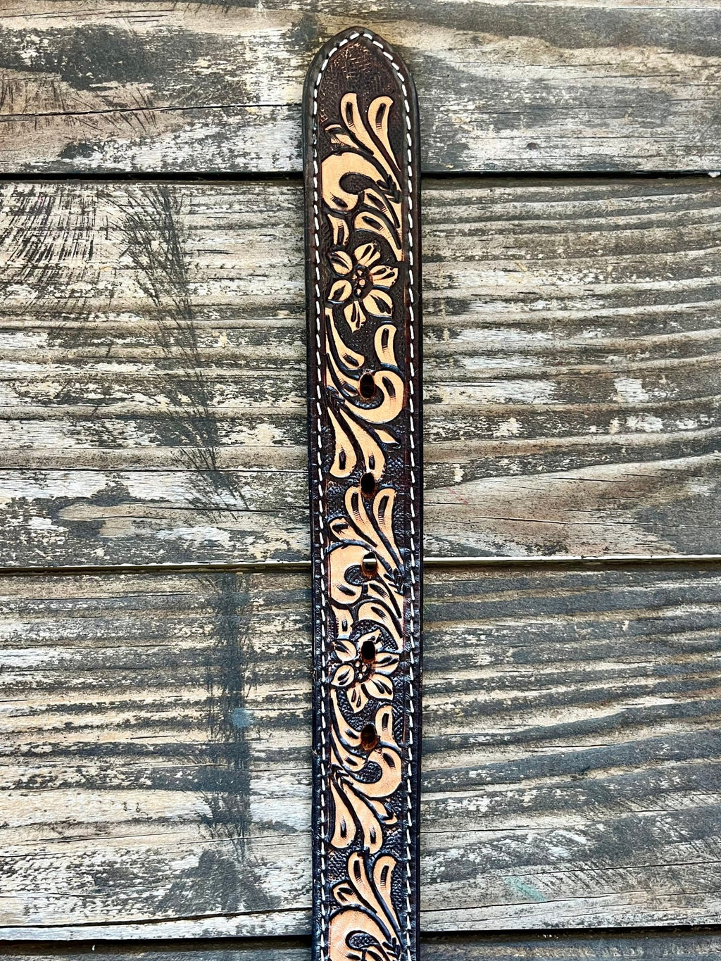 Kid's Aztec Beaded Tooled Leather Belt
