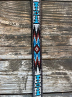 Kid's Aztec Beaded Tooled Leather Belt