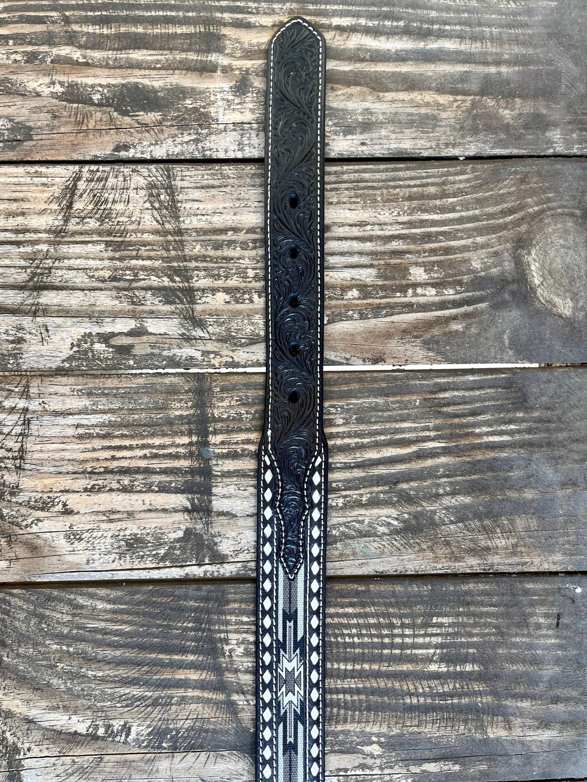 Kid's Aztec Inlay Floral Buckle Belt