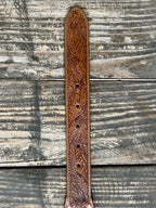 Kid's Beaded Cross Embossed Leather Belt