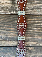 Kid's Cross Concho Basketweave Leather Belt