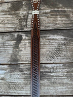 Kid's Cross Concho Basketweave Leather Belt