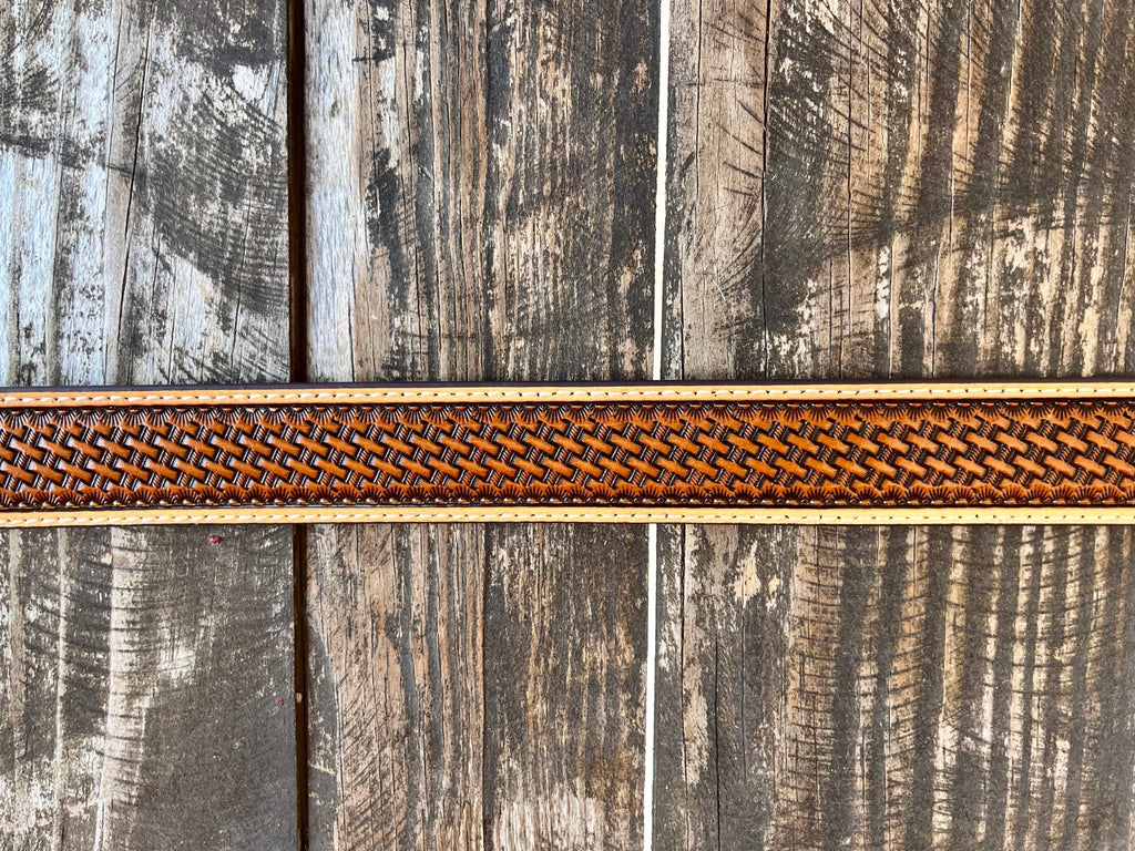 Kid's Embossed Western Leather Belt