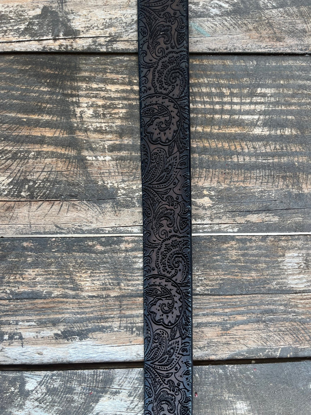 Kid's Laser-Cut Paisley Leather Belt