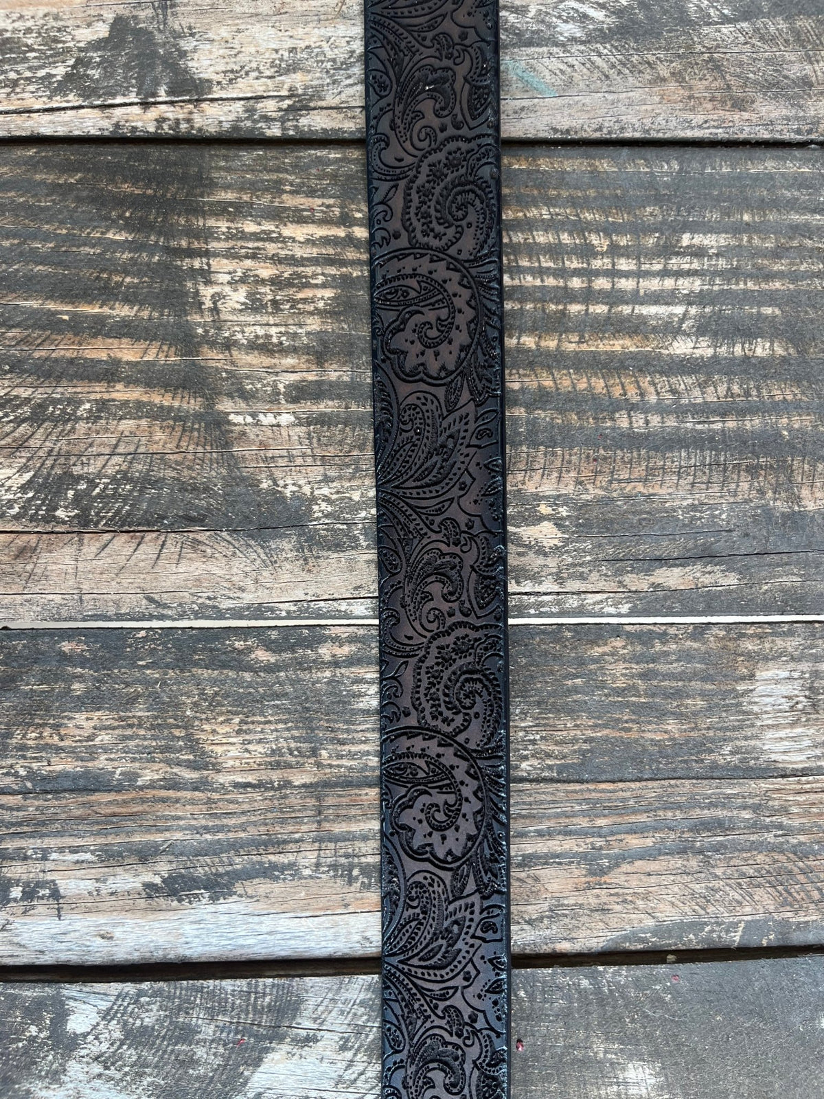 Kid's Laser-Cut Paisley Leather Belt