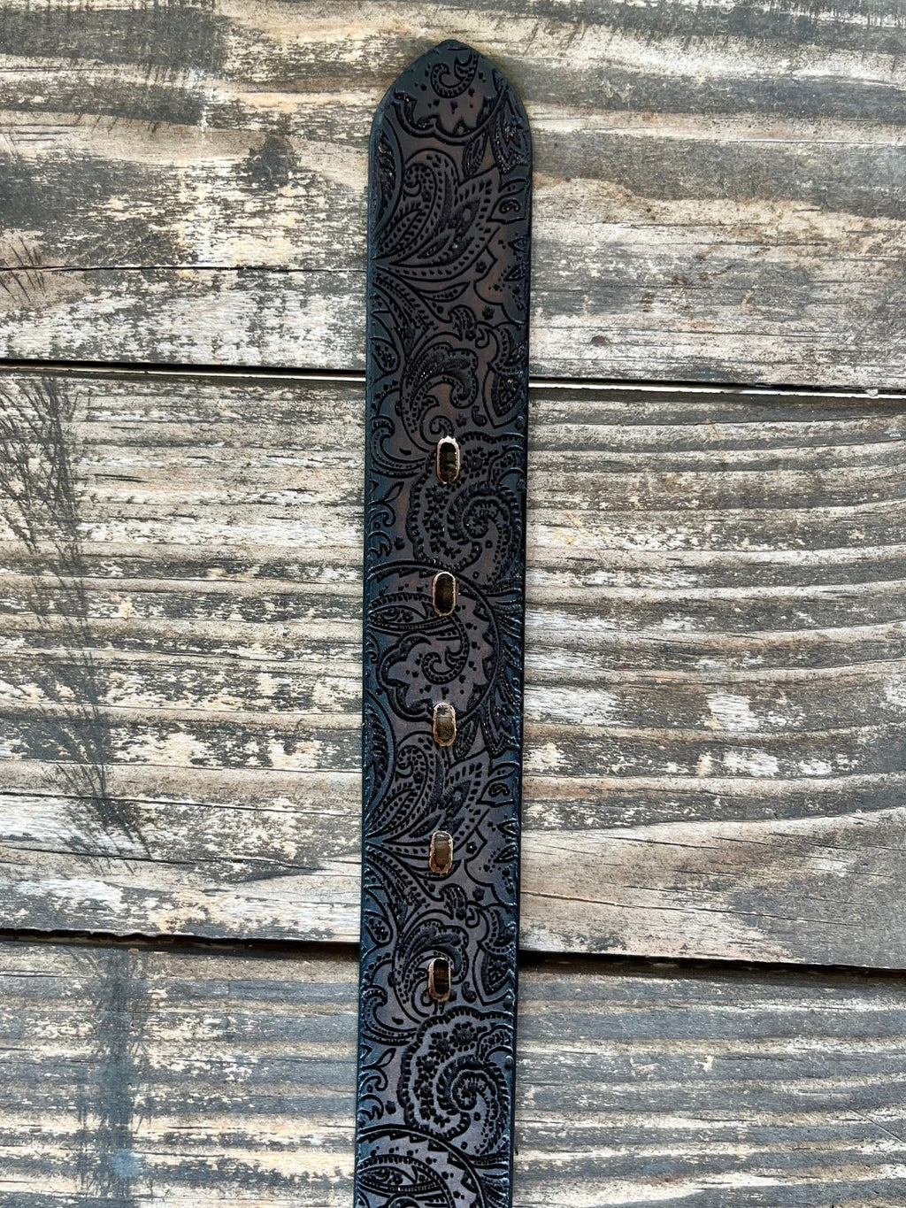 Kid's Laser-Cut Paisley Leather Belt