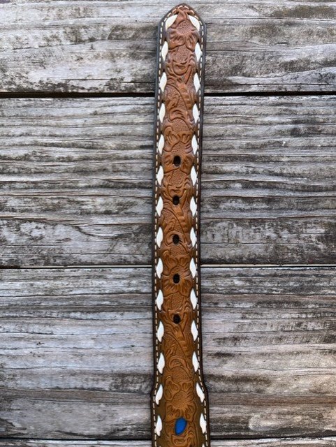 Kid's Longhorn Tooled Leather Belt