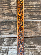 Kid's Pistol Buckle Tooled Leather Belt